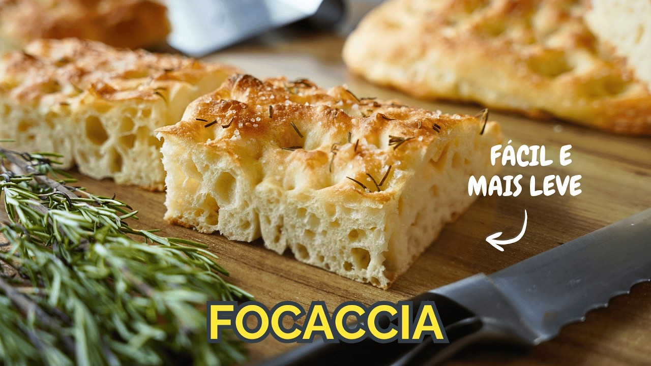 FOCACCIA CASEIRA: Nova versão da minha receita, com miolo mais alveolado e crosta crocante
