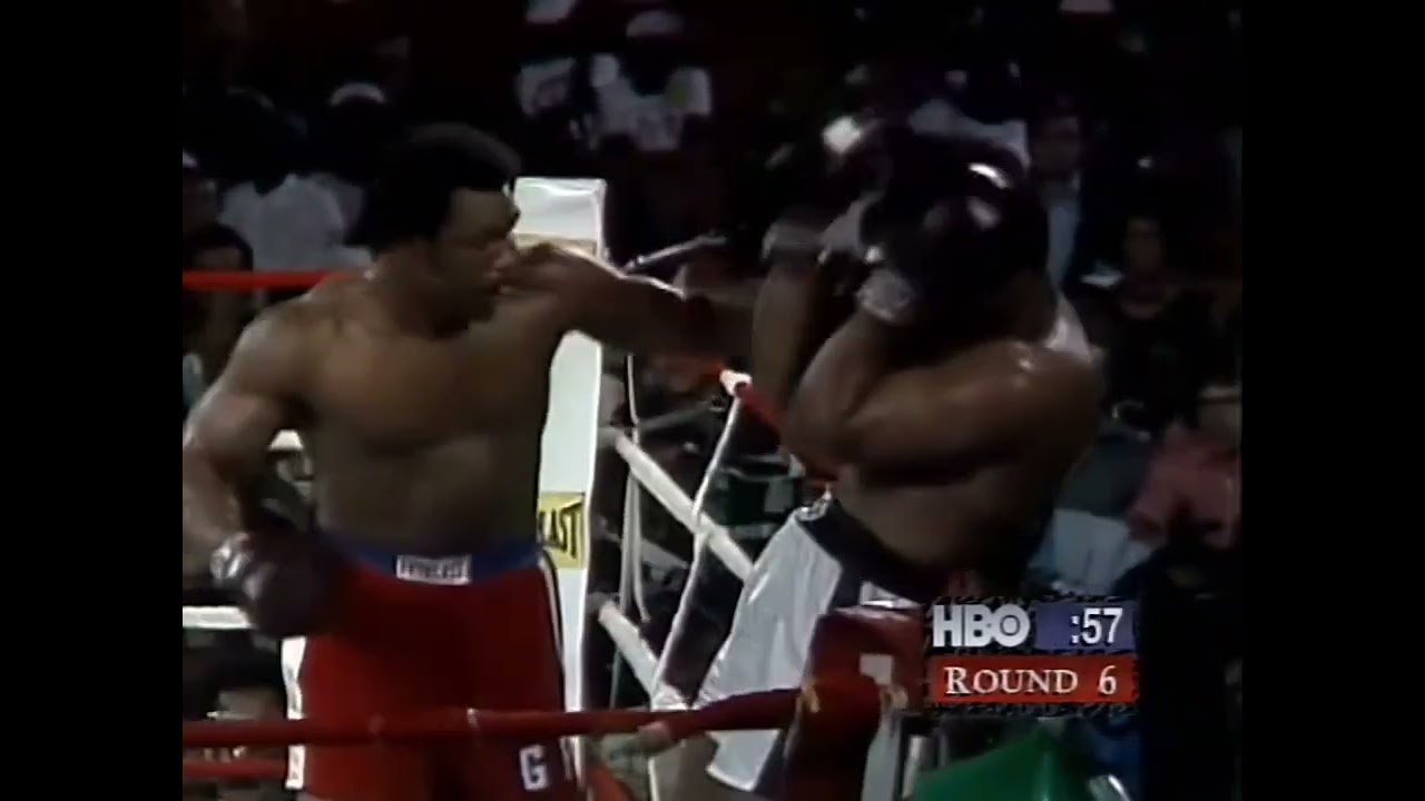 MUHAMMAD ALI VS GEORGE FOREMAN BOXING FIGHT ROUND 6 