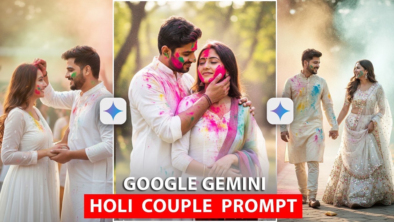 HOLI AI Couple Photo Edit | Holi Couple Prompts | Holi Couple Photo Editing Gemini #HoliPrompt