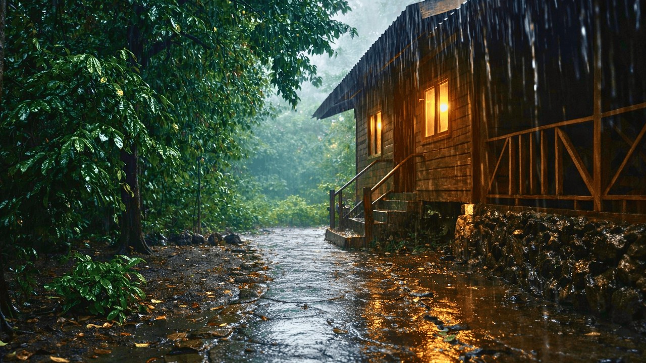 Som de Chuva Relaxante para Relaxar em 5 Minutos | Barulho de Chuva no Telhado para Calma Interior