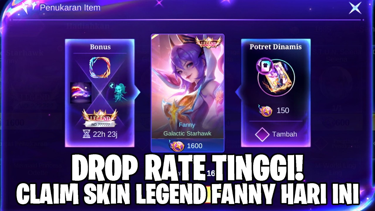 CLAIM SKIN LEGEND FANNY HARI INI - DROP RATE GACHA NYA TINGGI! MOBILE LEGENDS