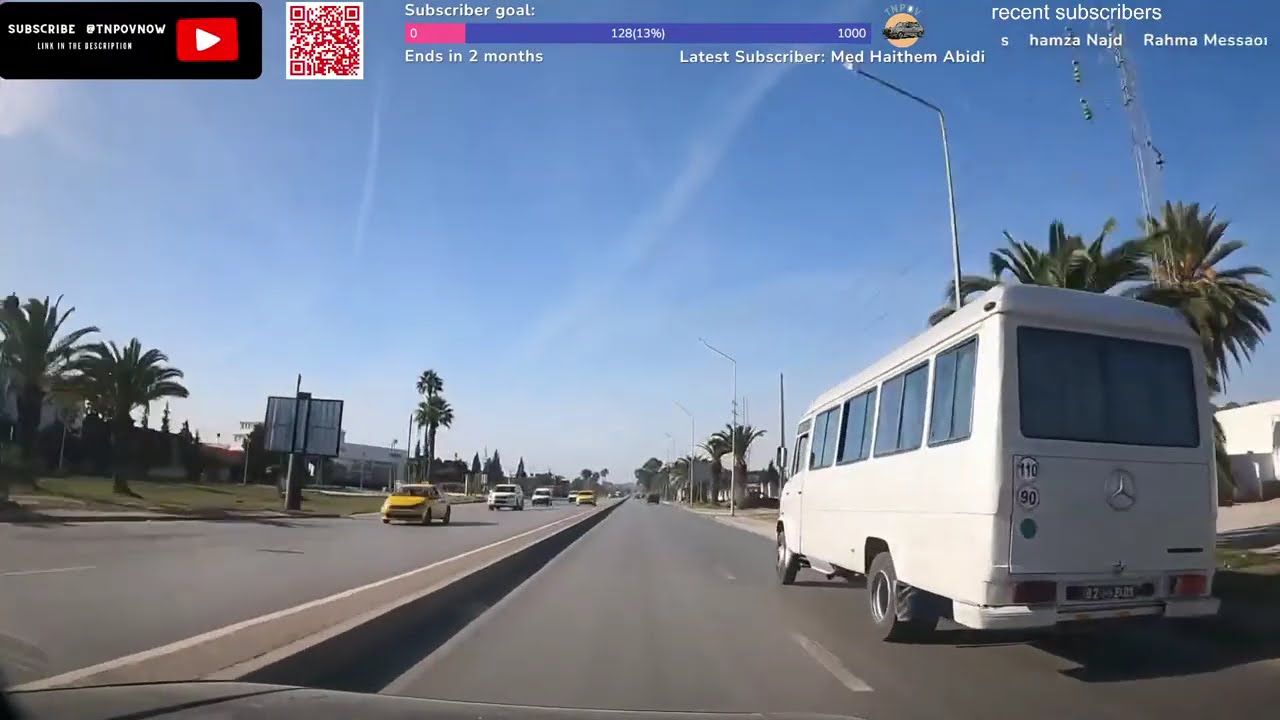 🇹🇳 Livestream Driving in Tunisia, 15 November 2025 from Ezzahra to Ras El Jebal Highway Exit