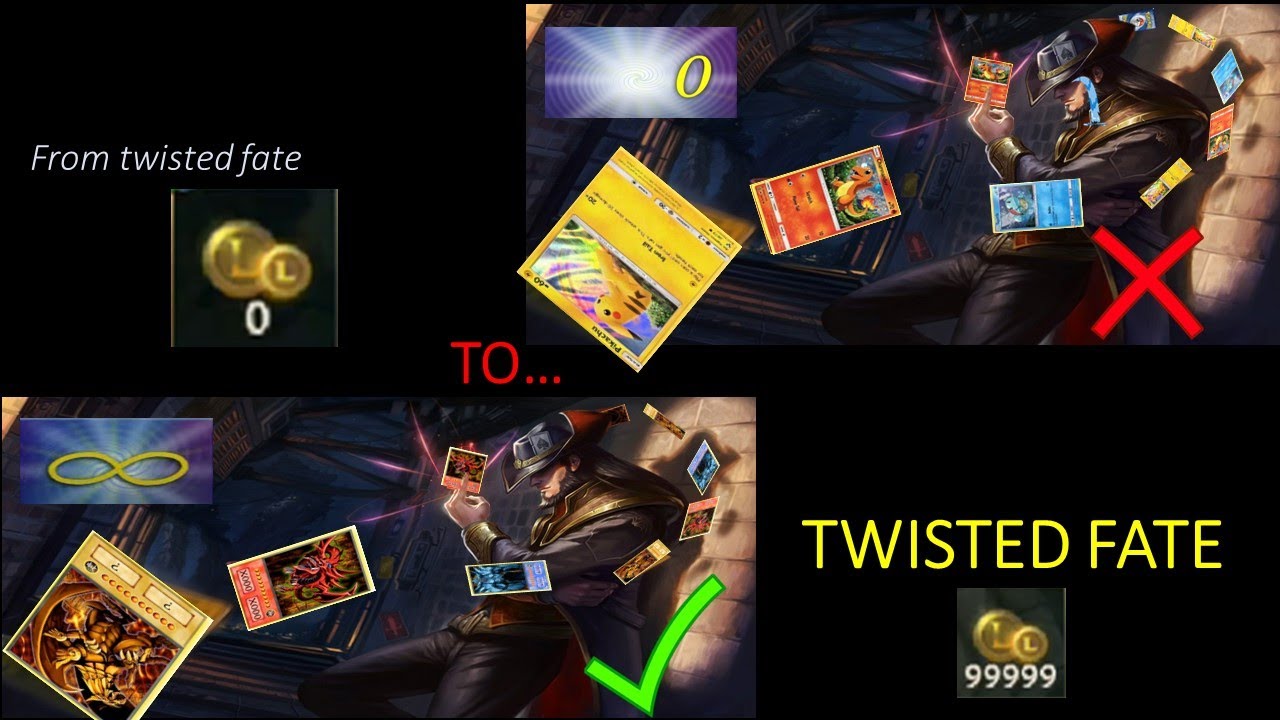 Twisted fate Wild rift funny montage 🤡 🟦🟥🟨