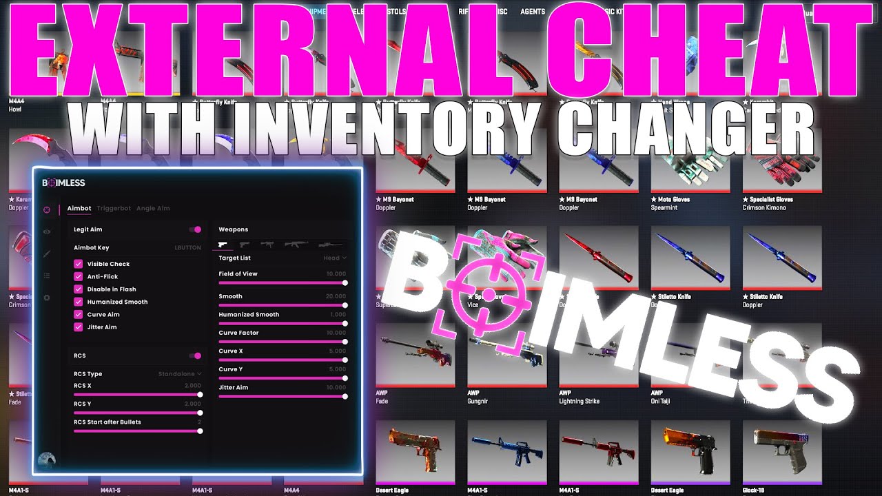 CS2 EXTERNAL WITH AN INVENTORY CHANGER??? ft. baimless.com (CS2 Legit Cheating)