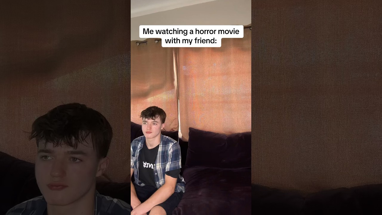 When you watch a horror movie with your friend 😂