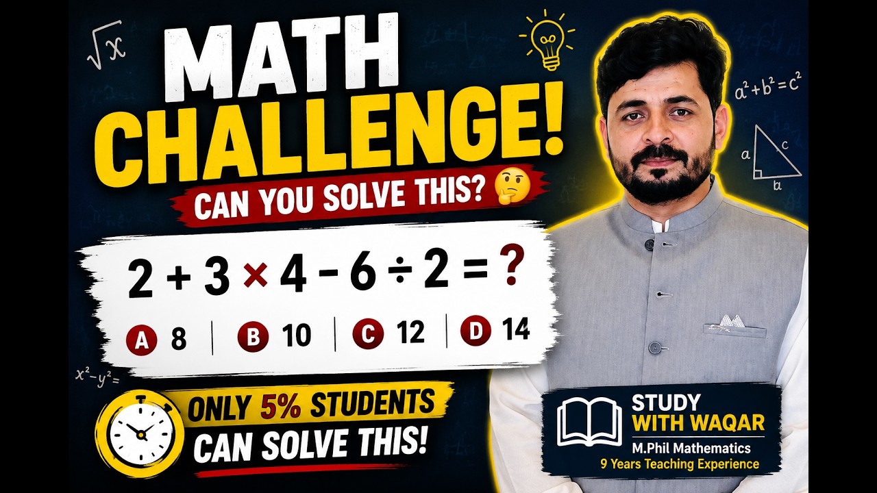Math Challenge | Can You Solve This? 🤔 | Mathematics Puzzle | Study With Waqar
