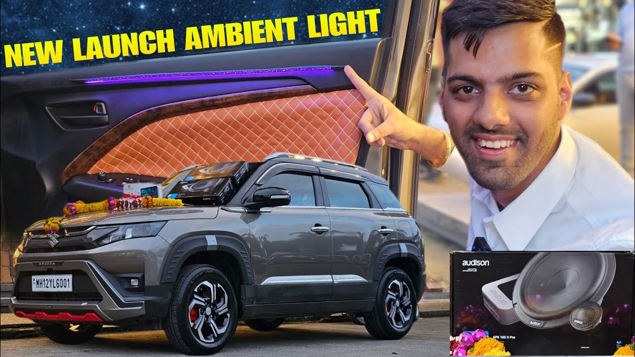 INDIA'S FIRST BREZZA LXI WITH AUDISON PRO COMPONENTS & HIDDEN AMBIENT LIGHT WITH OPTIC FIBRE EFFECT 