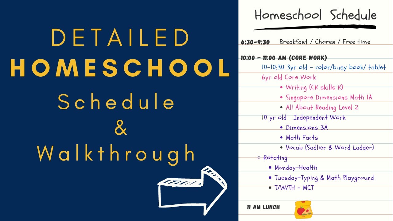 Detailed Homeschool Schedule & Curriculum Walk through