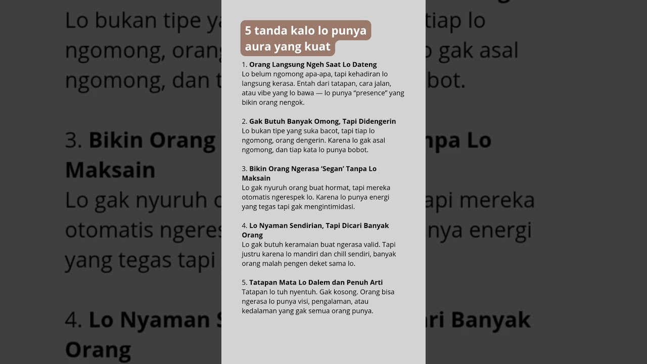 5 Tanda Kalau Lo Punya Aura Kuat & Karismatik