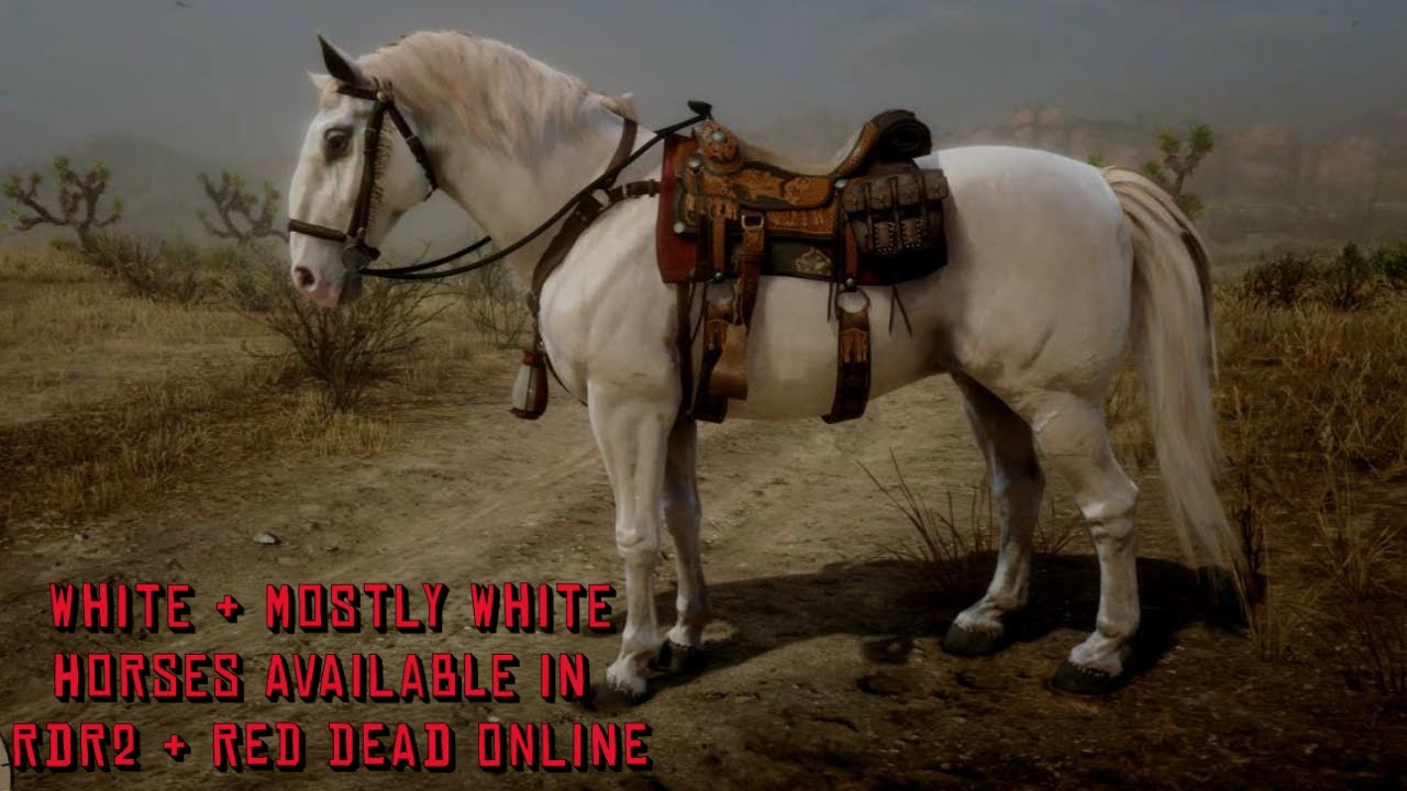 White & Mostly White Horses Available in RDR2 & Red Dead Online
