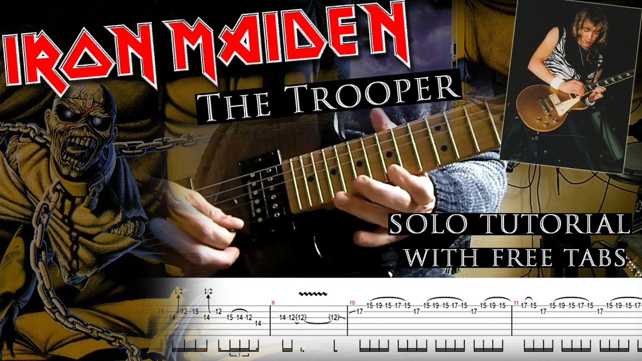 How to play Adrian Smith's solos #5 The Trooper (with tablatures and backing tracks)