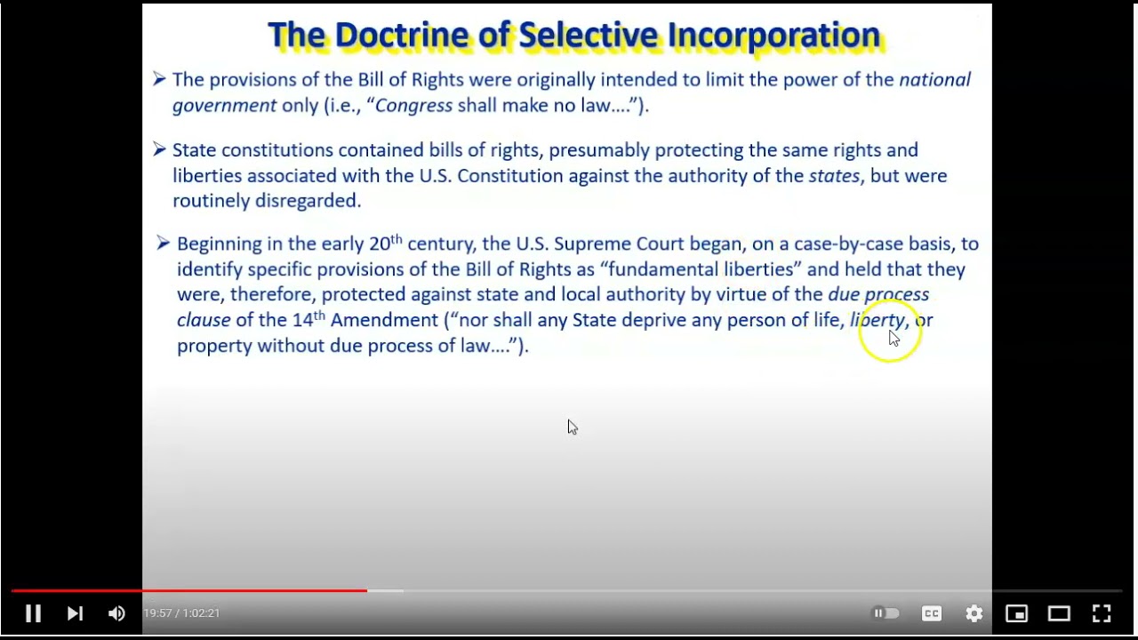 1 Selective Incorporation Doctrine