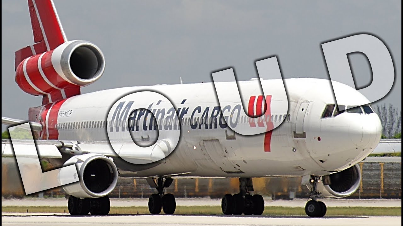 {TrueSound}™ Deafening PW Power! Heavy Martinair MD-11 ROCKET Takeoff from Miami