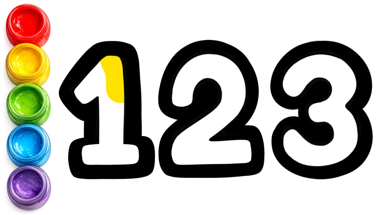 Learn Numbers 1-10 | Number Drawing and Coloring for Children | 123 Numbers | Counting for Kids