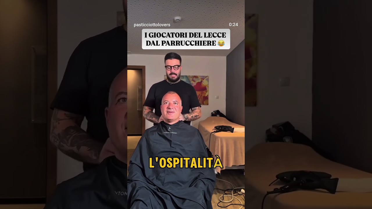 IL LECCE DAL PARRUCCHIERE 🤣 #lecce #viralshort #parrucchiere #calcio #seriea
