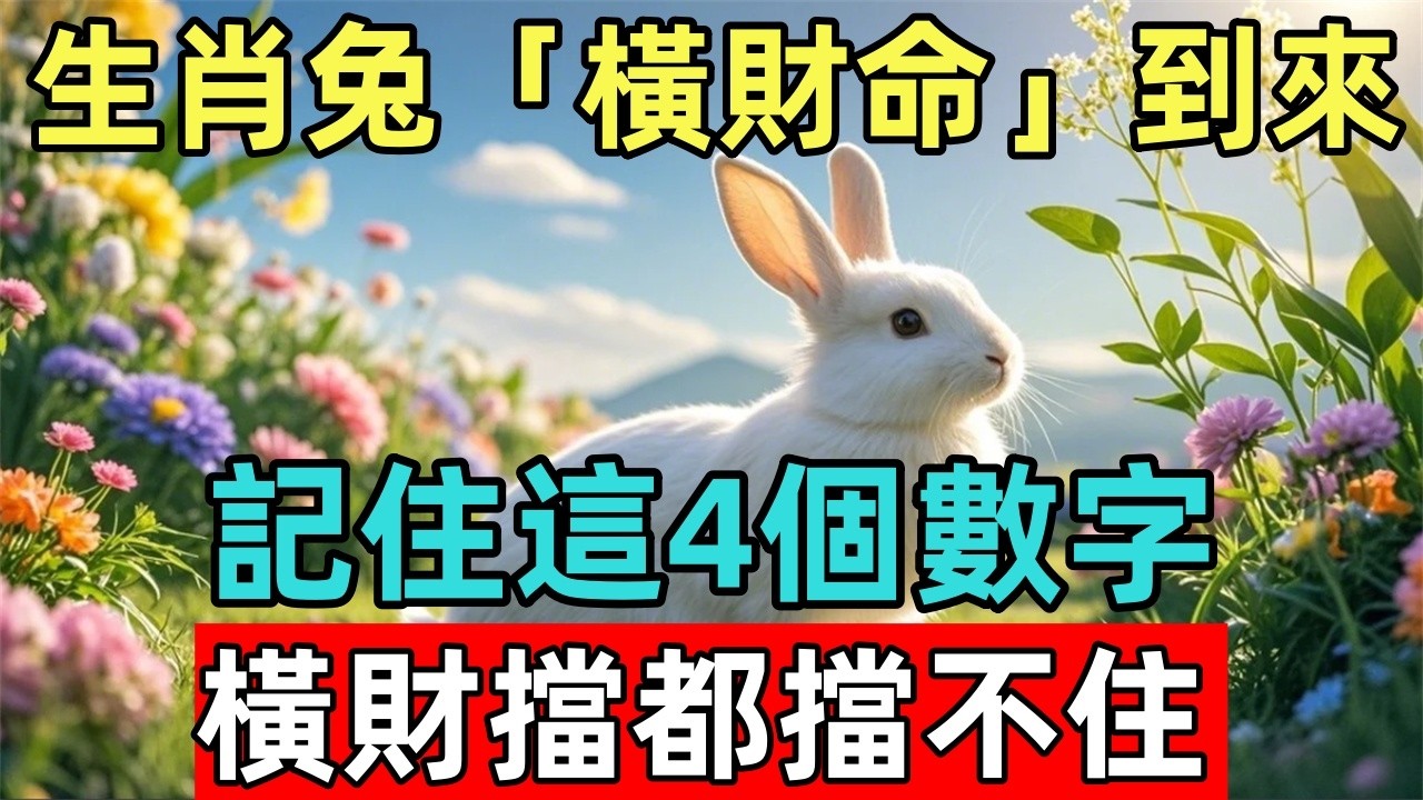 橫財命降臨！生肖兔2026「橫財命」到來，記住這4個數字，橫財擋都擋不住！
