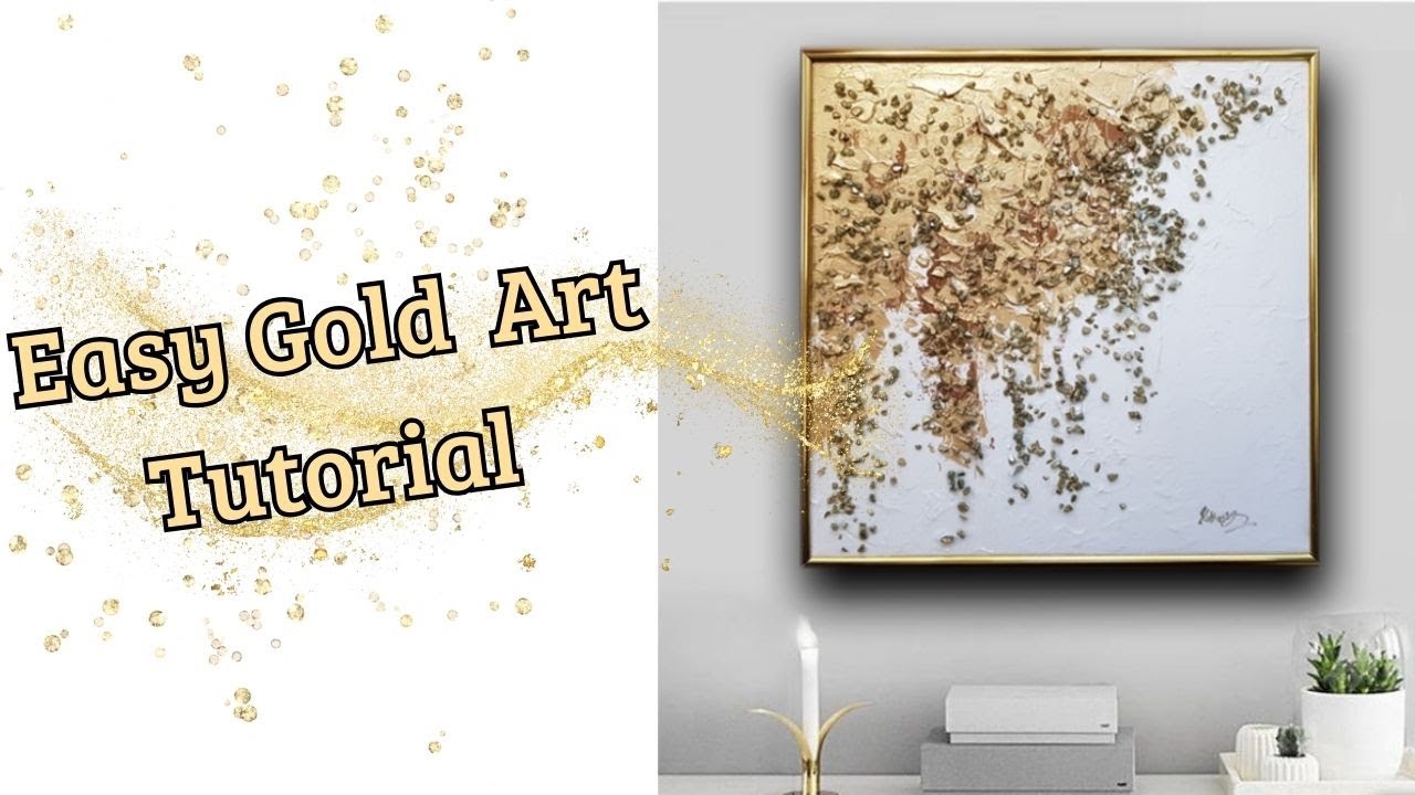 Easy Tutorial: Create an Abstract Acrylic Painting with Gold Acryl + Granules – Mixed Media Art 🎨