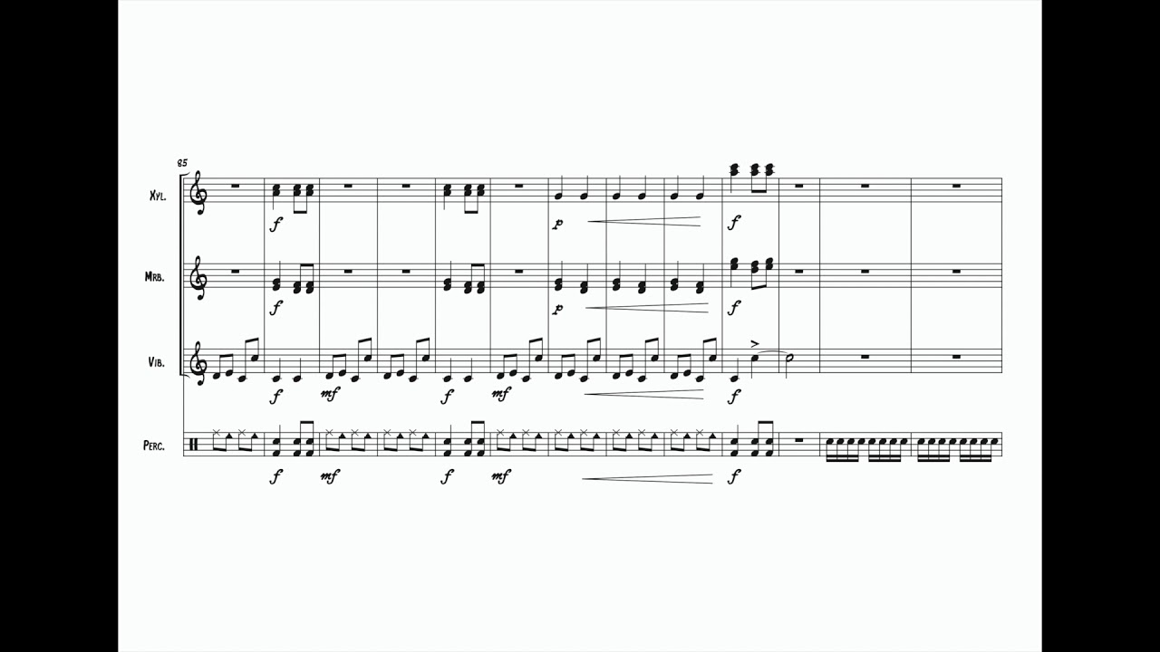 Petrushka - arr. (very easy) for percussion quartet | score video
