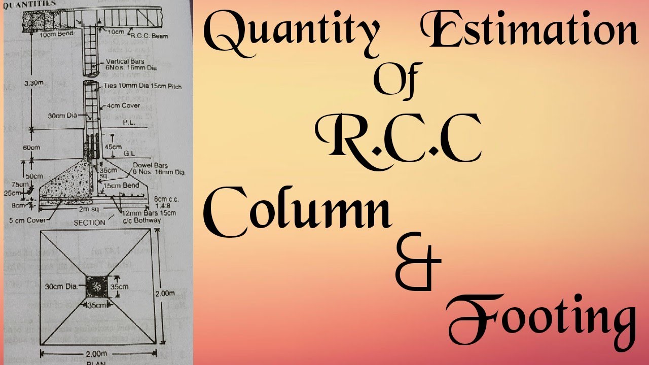 Quantities of R.C.C. Column and Footing