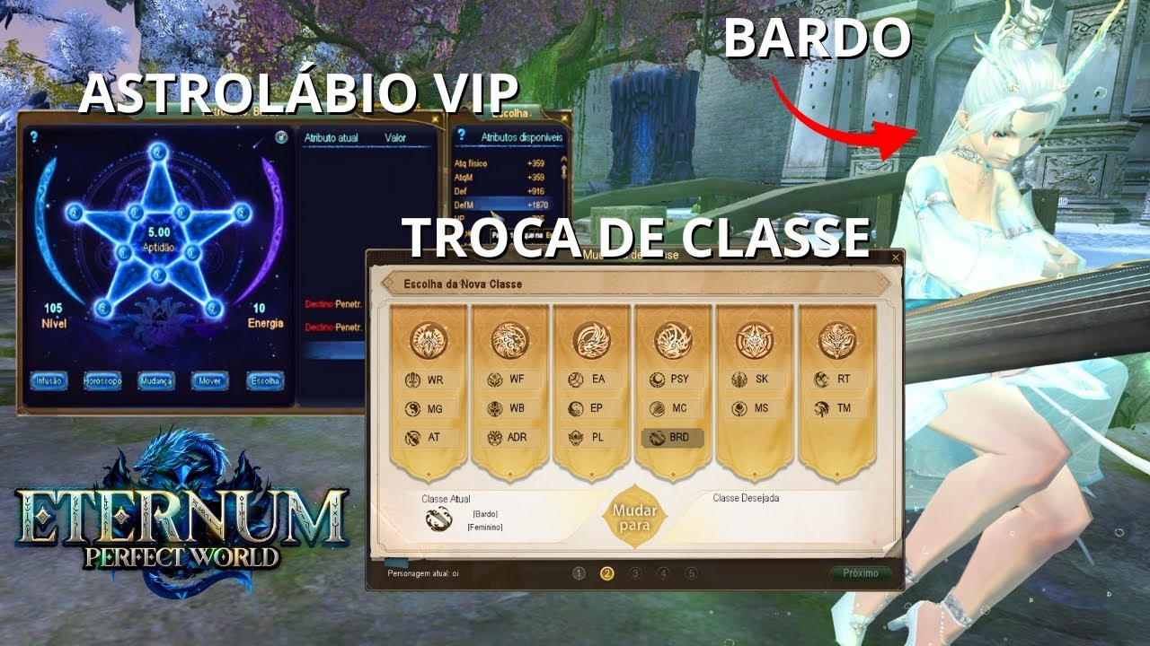 CLASSE NOVA BARDO, ASTROLÁBIO VIP E TROCA DE CLASSE! - PW ETERNUM