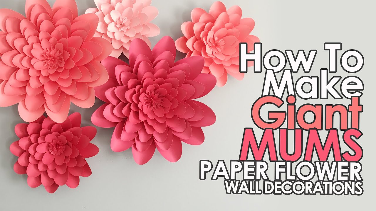 DIY Large Paper Flower Wall Decorations | How to Make Giant Mums | Paper Flower Tutorials