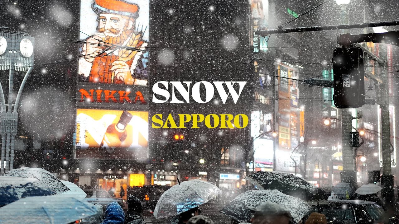 Snowy winter night in Sapporo [Hokkaido, Japan Vlog]