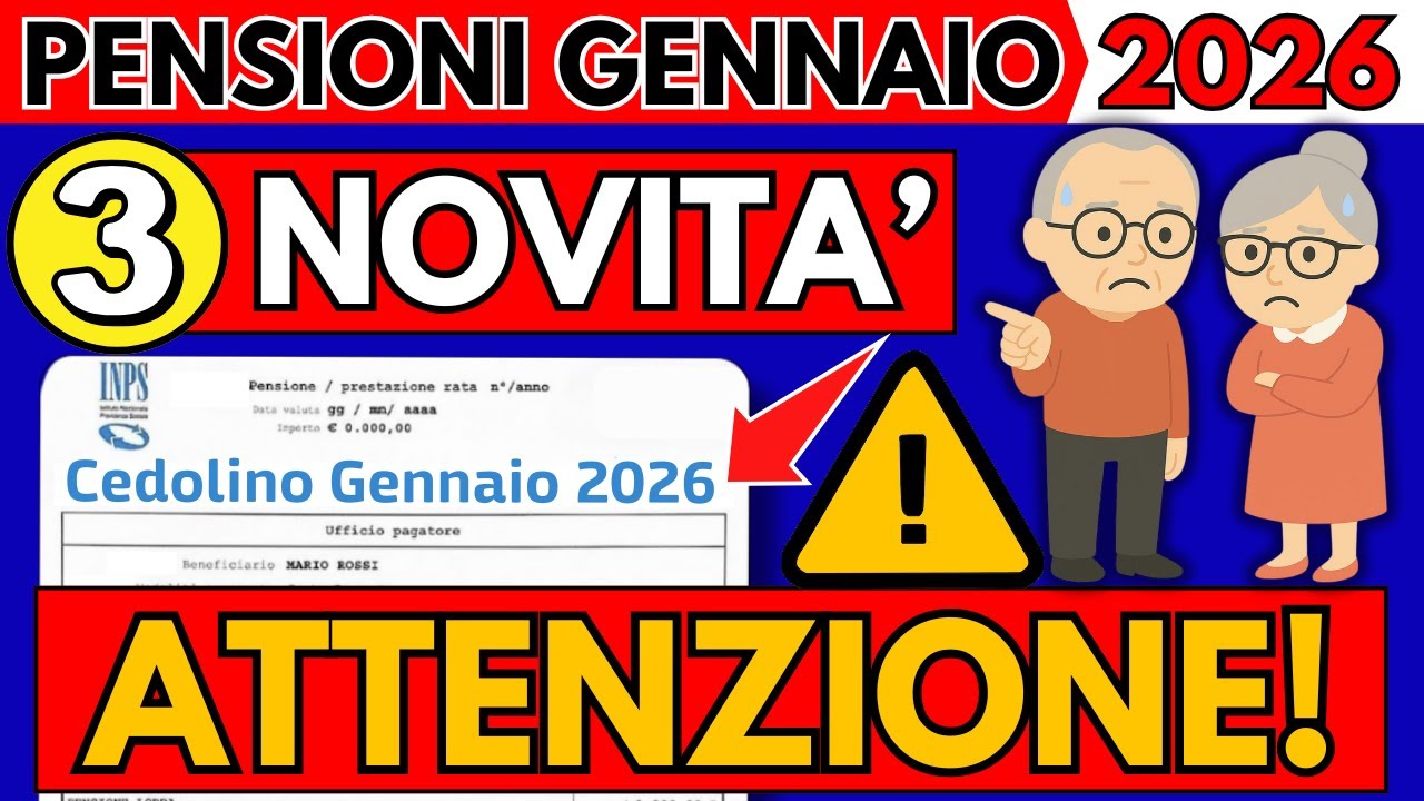 ✅PENSIONI GENNAIO 2026 IN RITARDO 👉 Importi Ridotti e Cedolini Azzerati 👉 Ecco Cosa Succede Davvero!