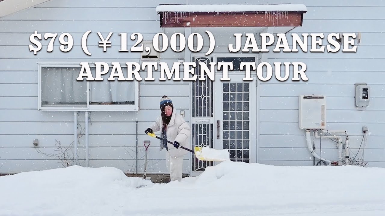 WINTERIZING MY $79 JAPANESE APARTMENT | Apartment Tour, Living Alone, Quiet Snowy Day (長野県飯綱町)