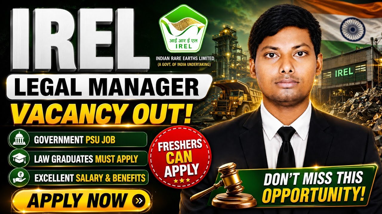 IREL Legal Manager Vacancy 2026 🔥 Govt PSU Job | Law Graduates Must Apply 