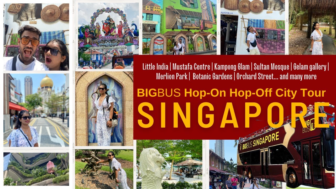Big Bus Singapore HOP-ON HOP-OFF TOUR! Kampong Glam , Merlion & MORE | 4K |  Eng Subtitles