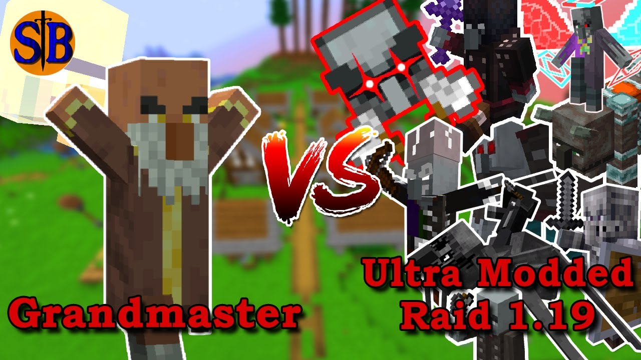 Can the GRANDMASTER defeat the Ultra Modded Raid  1.19 | Minecraft Mob Battle