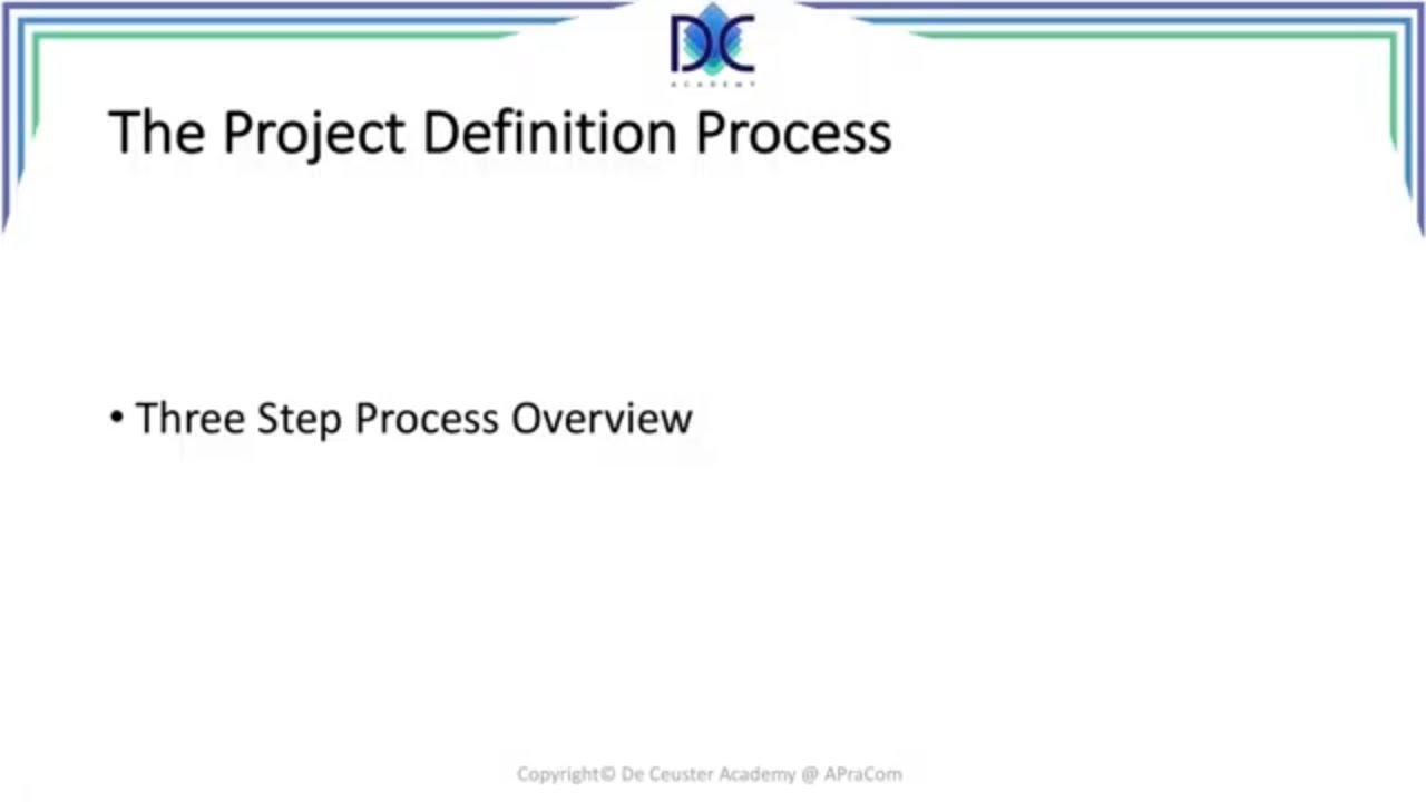 PM Tools and Techniques 4.7: The Project Definition Process