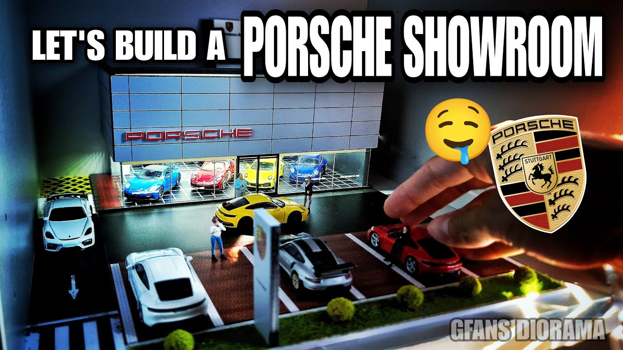 Let's build a PORSCHE SHOWROOM together! 😍👌 |  Diecast Diorama Buildup with GFANS and MINIGT