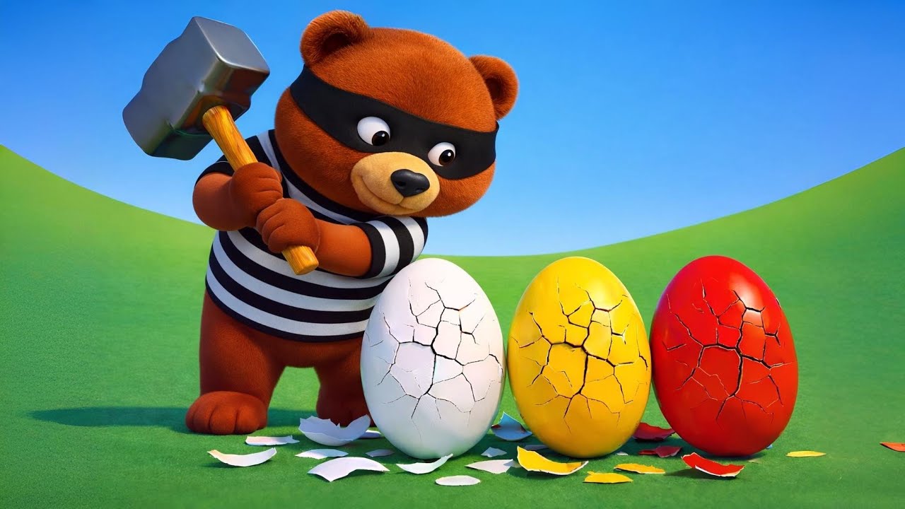 Monkey Funny! Naughty Bear Steals the Eggs 🐻 | Old MacDonald is Sad 😢 | Farm Animals to the Rescue 🚜