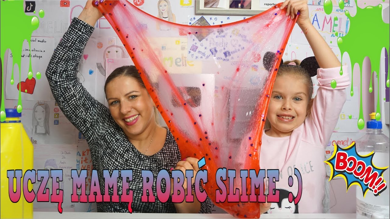 UCZĘ MAMĘ ROBIĆ SLIME 🤣 ( MAMA VS JA CHALLENGE ) Łączymy  slime ! BIG SLIME 😋