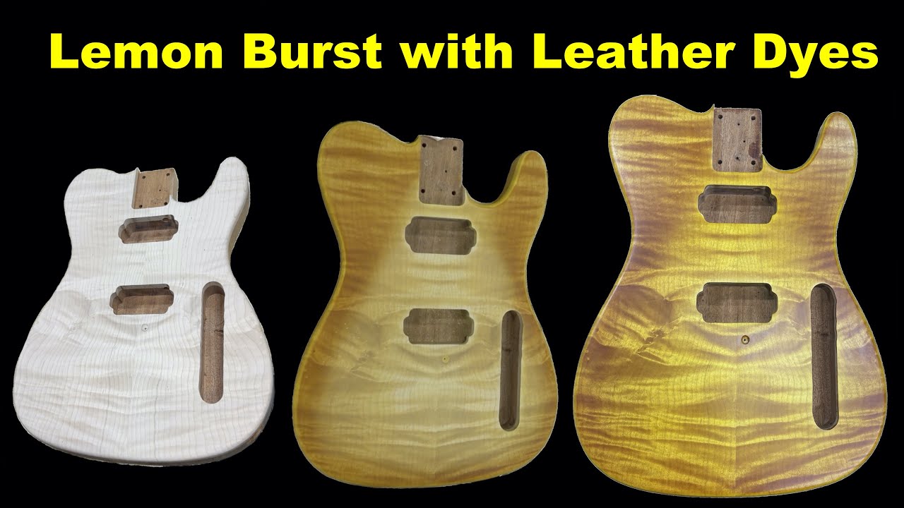 Staining a Guitar Body - Lemon Burst with Leather Dyes