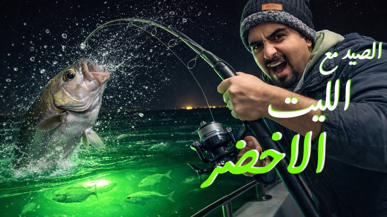 هل الليت الاخضر​🔋  يفيد بالصيد ؟ حداق 🎣 ومواقف مضحكه ​🤣