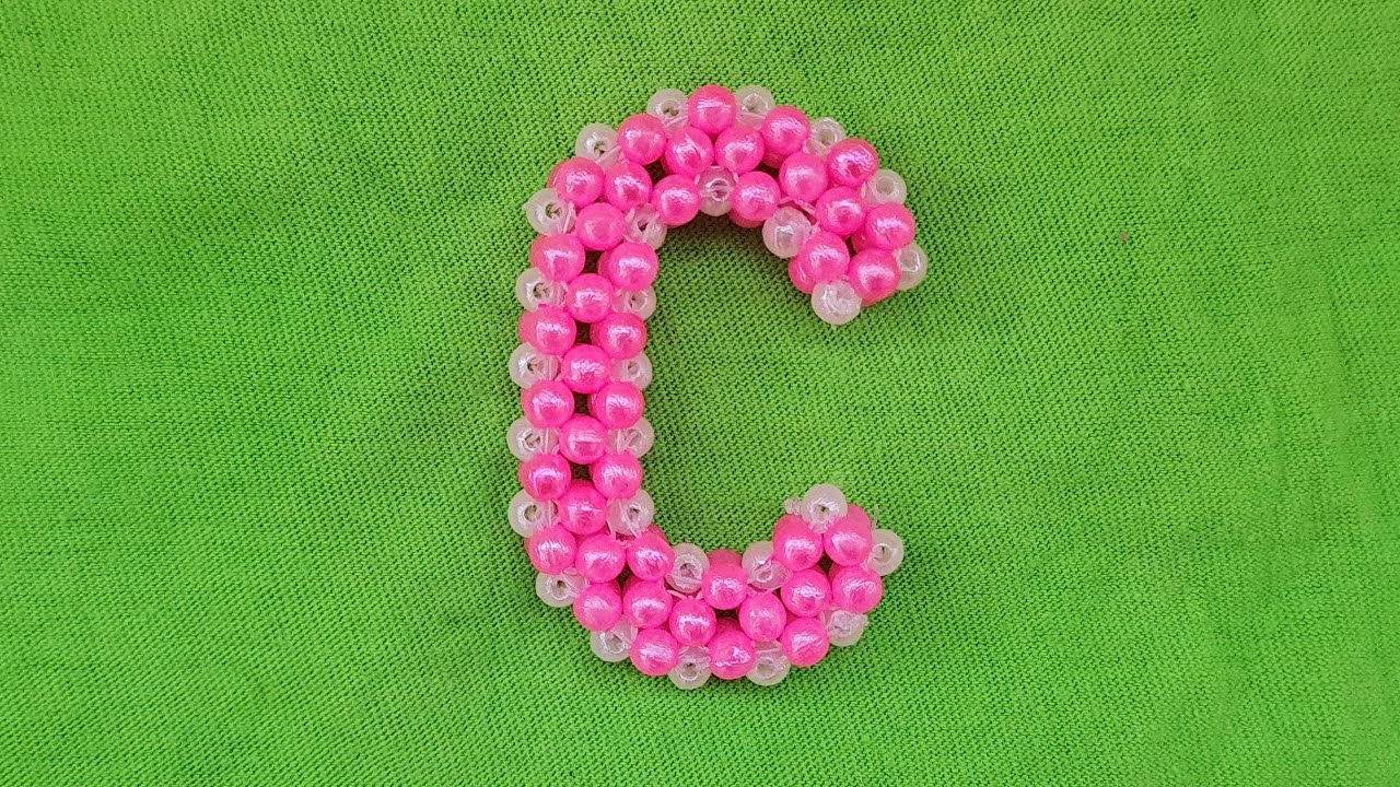 Beaded Alphabet Keychain Letter 'C' | How to make Pearl Beaded 'C' | Beads Craft | DIY 'C' making