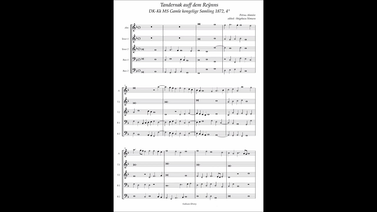 Petrus Alamire, Tandernak auff dem Rheynns