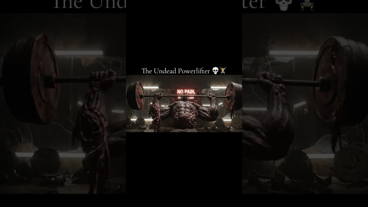 💀🏋️ &ldquo;The Undead Powerlifter&rdquo; #viral ZombieWorkout #UndeadBodybuilder #CinematicHorror #ZombieGym
