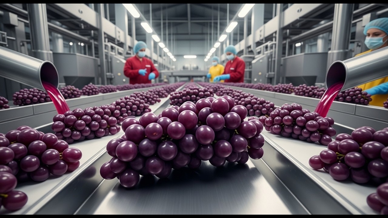 Inside a High-Tech Grape Processing Factory | From Harvested Grapes to Finished Products