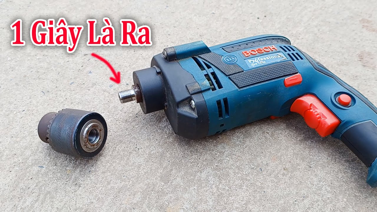 Chỉ Mất 1 giây để tháo đầu kẹp mũi khoan ra quá đơn giản luôn - Cách tháo đầu mũi khoan