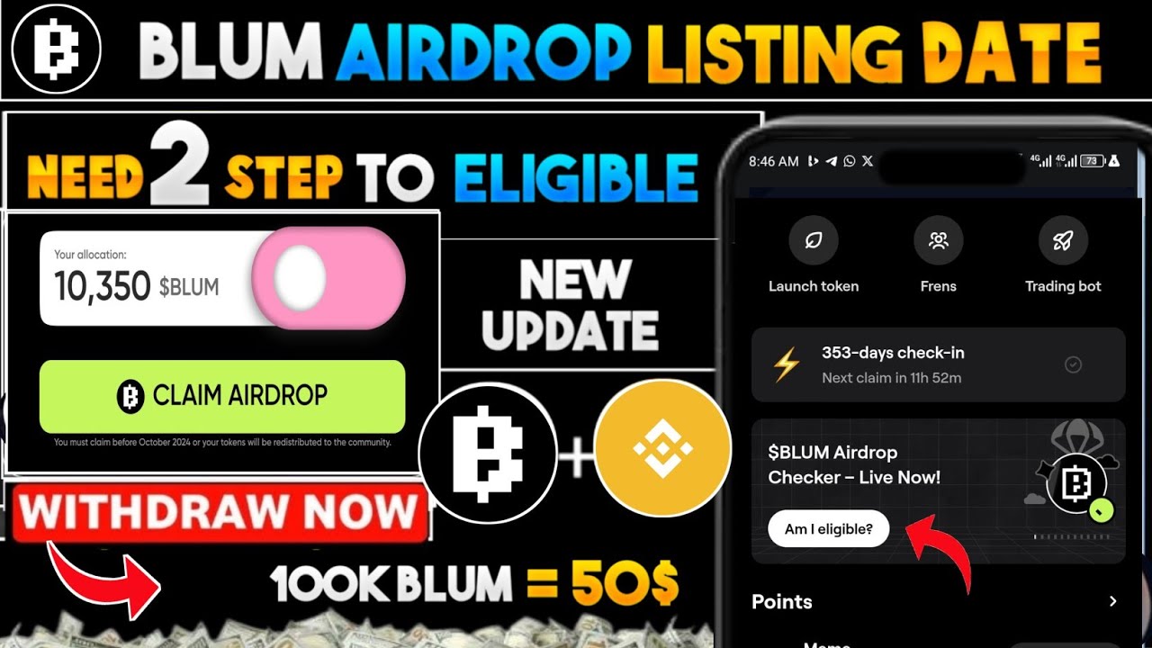 Blum Airdrop Updates | Blum Listing Date, Token Snapshot & Price Insights