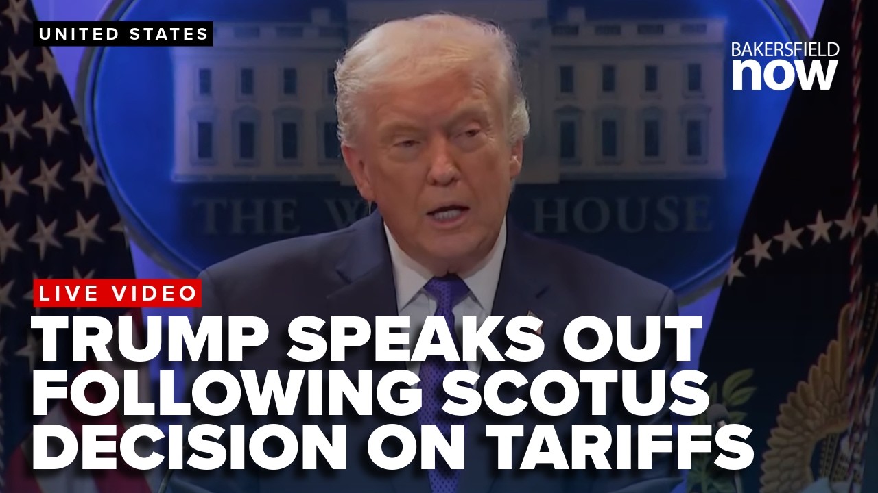 President Donald Trump speaks out following SCOTUS ruling on tariffs