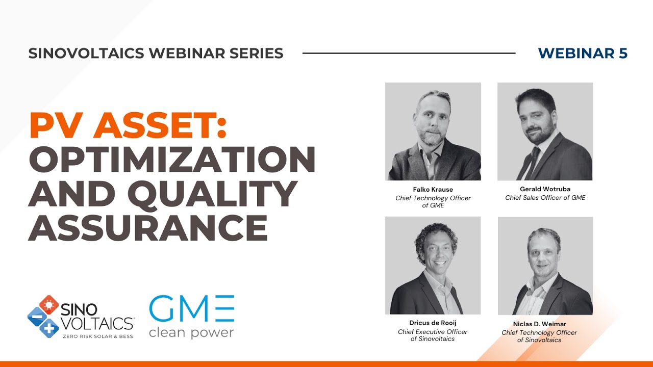 PV Asset Optimization & Quality Assurance Webinar #QualityAssurance