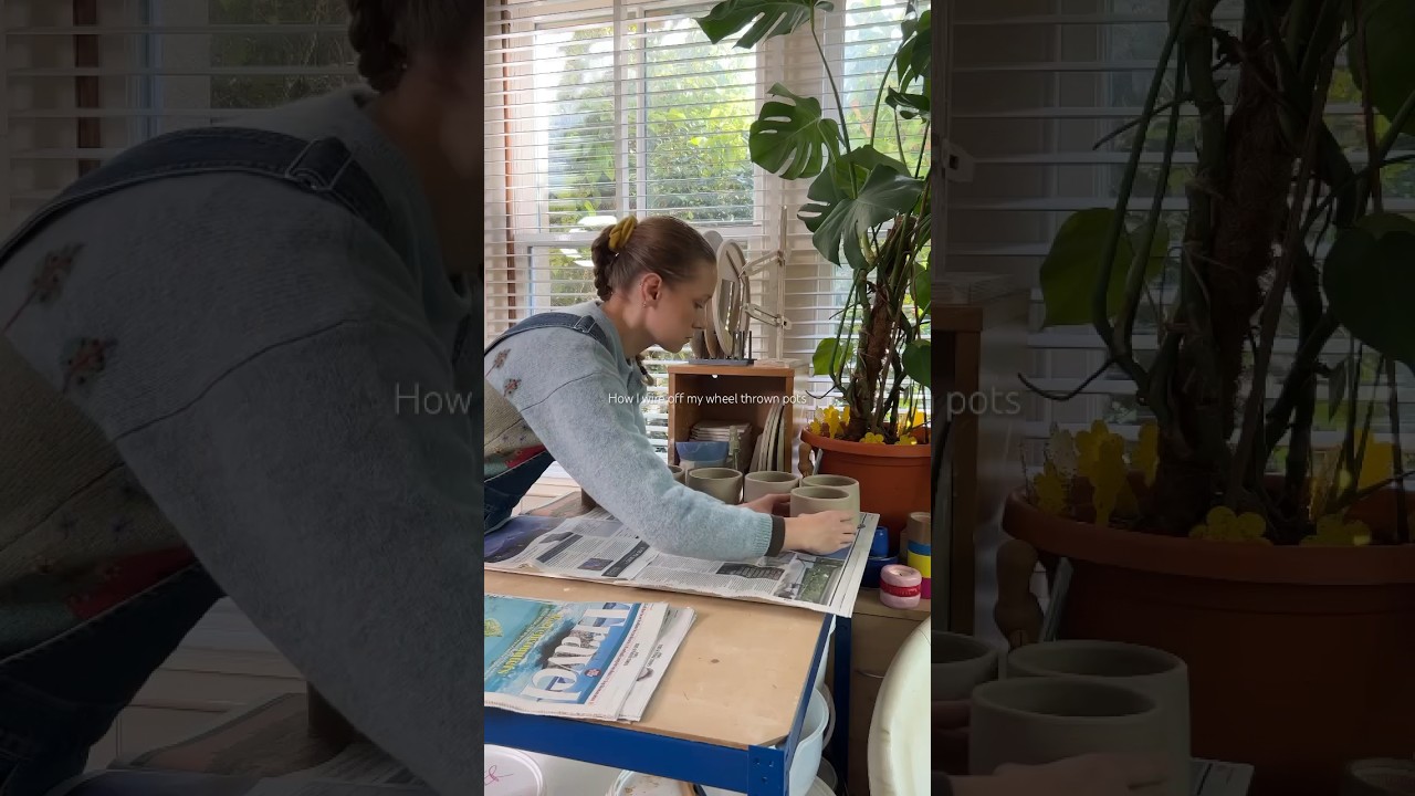 Wiring off my pots #studiopottery #potterytools #ceramic #ceramicsart #ceramics #pottery #handmade