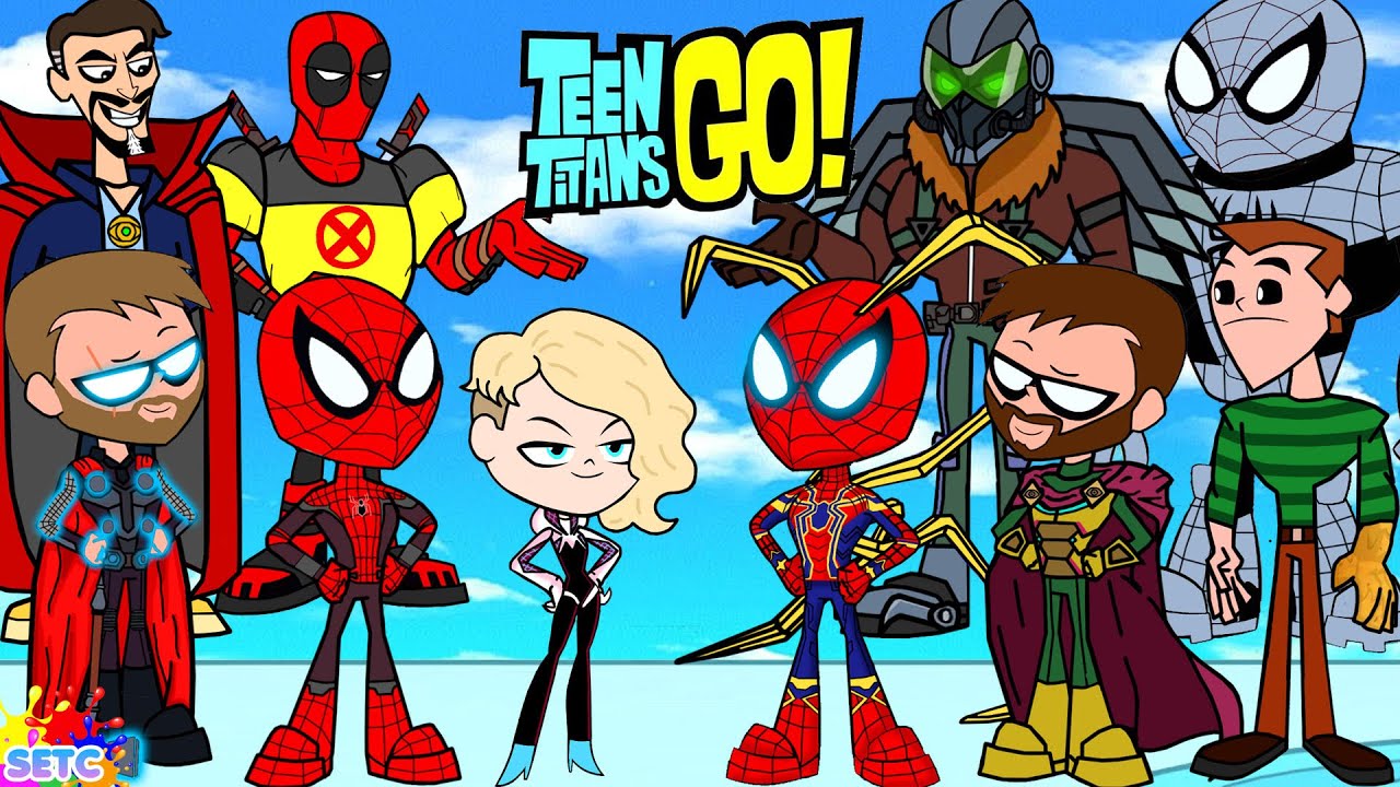 Teen Titans Go! vs. Thor Spiderman and friends! Cartoon Character Swap - SETC