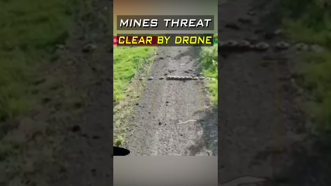 Russian Drone Effectively Clears Minefield with Explosive Charge #drones #mines  #army