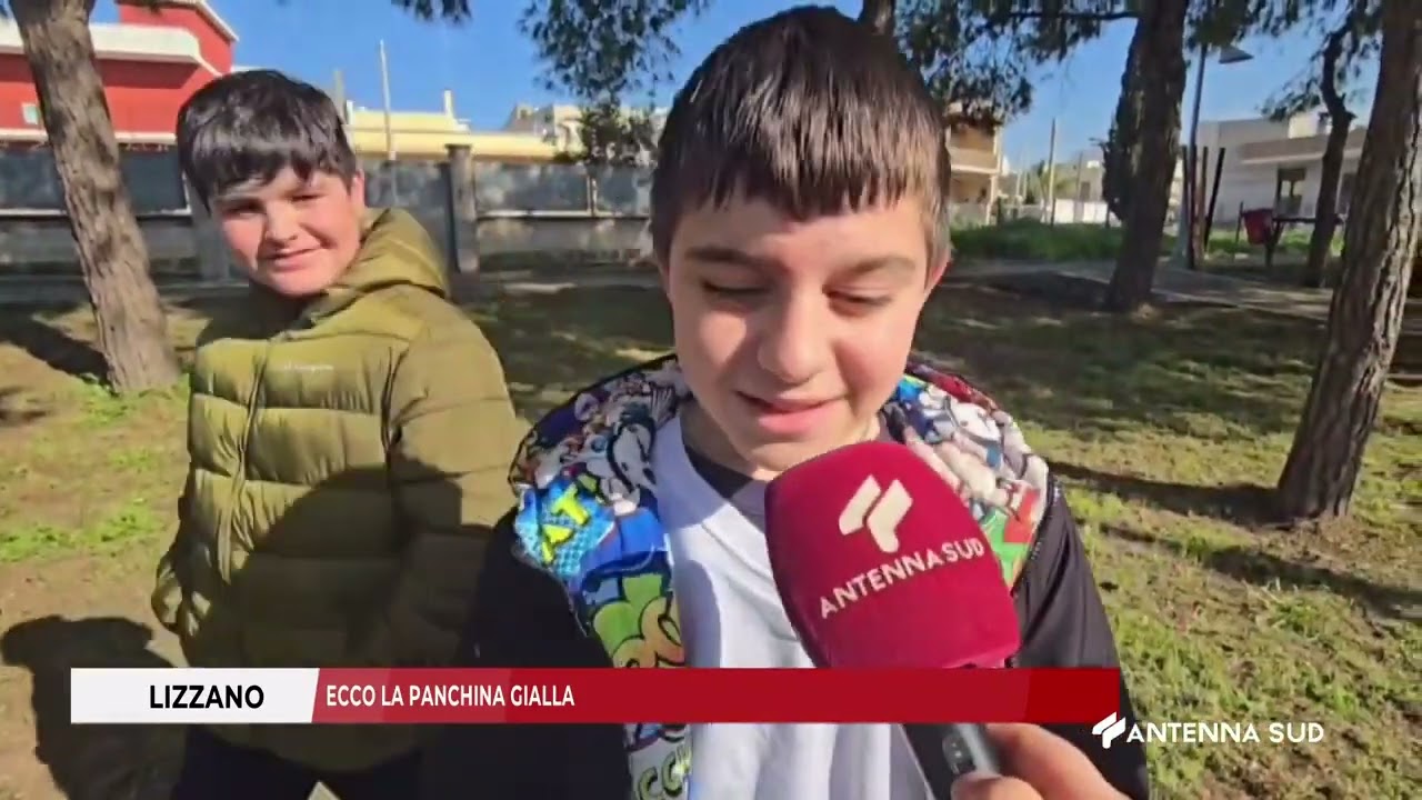 11 FEBBRAIO 2025   LIZZANO TA   ECCO LA PANCHINA GIALLA