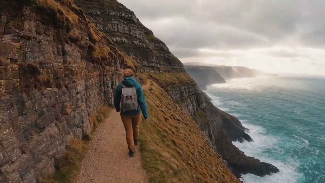 Cliffside Path in the Wind